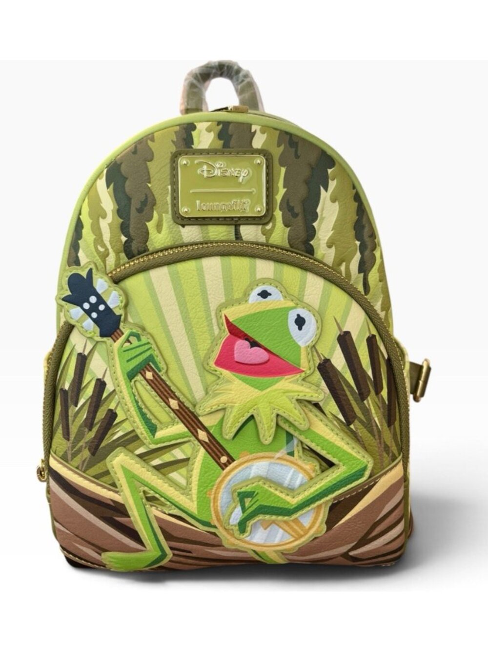 Loungefly Disney Kermit the Frog Mini Backpack Hi Ho Rainbow Connection Banjo NW